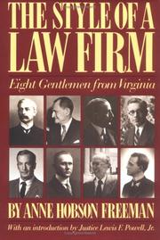 Cover of: The style of a law firm: eight gentlemen from Virginia