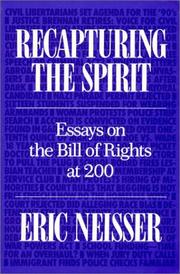 Cover of: Recapturing the spirit: essays on the Bill of Rights at 200