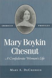 Cover of: Mary Boykin Chesnut by Mary A. DeCredico, Mary A. DeCredico