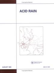 Cover of: Acid Rain: Report number 14