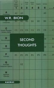 Cover of: Second thoughts: selected papers on psycho-analysis