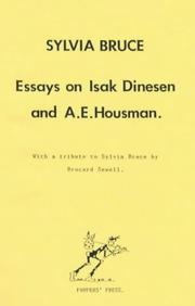 Cover of: Essays on Isak Dinesen and A.E. Housman