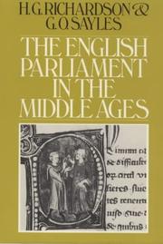 Cover of: The English Parliament in the Middle Ages by H. G. Richardson
