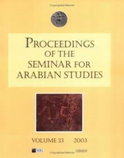 Cover of: Proceedings of the Seminar for Arabian Studies: Papers from the 36th Meeting of the Seminar for Arabian Studies Held in London, 18-20 July 2002 (Proceedings of the Seminar for Arabian Studies)