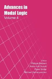 Cover of: Advances In Modal Logic