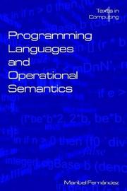 Cover of: Programming Languages And Operational Semantics: An Introduction