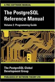 Cover of: The PostgreSQL Reference Manual Volume 2 | The PostgreSQL Global Development Group