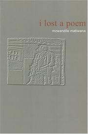 Cover of: I lost a poem