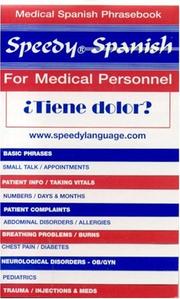 Cover of: Speedy Spanish for Medical Personnel (Speedy Language)