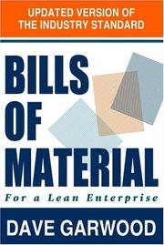 Cover of: Bills of Material for a Lean Enterprise by Dave Garwood