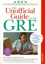 Cover of: The Unofficial Guide to the Gre (Unofficial Test-Prep Guides) by Karl Weber