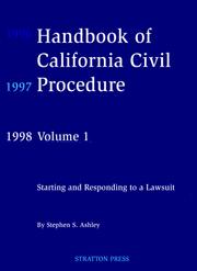 Cover of: Handbook of California civil procedure