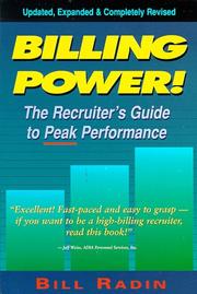 Cover of: Billing Power! The Recruiter's Guide to Peak Performance