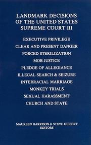 Cover of: Landmark Decisions of the United States Supreme Court III (Landmark Decisions of the United States Supreme Court)