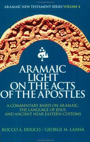 Cover of: Aramaic Light on the Acts of the Apostles by Rocco A. Errico, Rocco A. Errico, George M. Lamsa