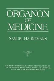 Cover of: Organon of Medicine by Samuel Hahnemann