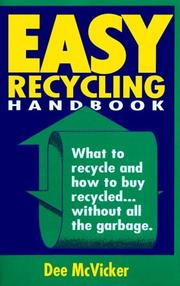 Cover of: Easy recycling handbook