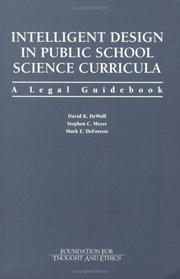 Cover of: Intelligent Design in Public School Science Curriculum by David K. DeWolf