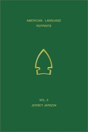 Cover of: An ancient New Jersey Indian jargon by compiled by Anonymous ; edited by J. Dyneley Prince ; with additional discourses in the jargon by Gabriel Thomas.