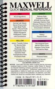 Cover of: Maxwell Quick Medical Reference (Maxwell, Quick Medical Reference Maxwell, Quick Medical Refe)