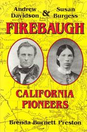 Cover of: Andrew Davidson Firebaugh & Susan Burgess Firebaugh: California pioneers