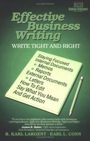 Cover of: Effective Business Writing by R. Karl Largent, Earl L. Conn