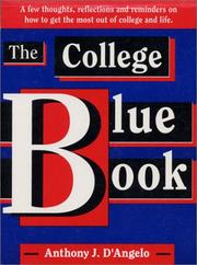 Cover of: The College Blue Book by Anthony J. D'Angelo