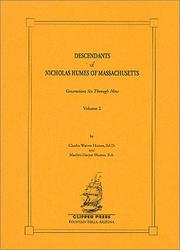Cover of: Descendants of Nicholas Humes of Massachusetts: t