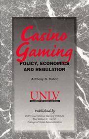Cover of: Casino Gaming: Policy, Economics and Regulation