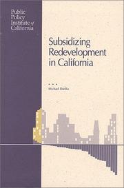 Cover of: Subsidizing redevelopment in California