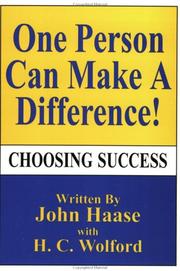 Front cover of One Person Can Make A Difference! by John Haase