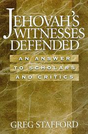 Cover of: Jehovah's Witnesses defended by Greg Stafford