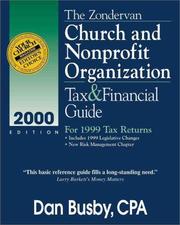 Cover of: Zondervan 2000 Church and Nonprofit Organization Tax and Financial Guide (Zondervan Church & Nonprofit Organization Tax & Financial Guide)