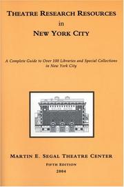 Cover of Theatre Research Resources In New York City by Unknown