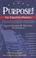 Cover of: Purpose! The Forgotten Principle