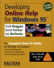 Developing Online Help for Windows 95(tm)