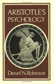 Cover of: Aristotle's Psychology by Daniel N. Robinson