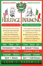 Cover of: Heritage Italian-American style by Leon J. Radomile