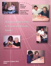 Cover of: Montessori-Based Activities for Persons with Dementia