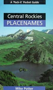 Cover of: Central Rockies placenames