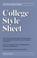 Cover of: College Style Sheet, 2nd U.S. edition