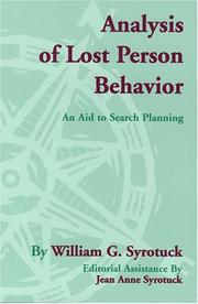 Cover of: Analysis of Lost Person Behavior