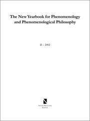 Cover of: The New Yearbook for Phenomenology and Phenomenological Philosophy: Volume 3