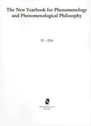 Cover of: The New Yearbook for Phenomenology and Phenomenological Philosophy by 