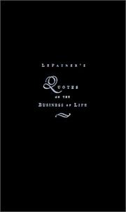 Cover of: LePatner's Quotes on the Business of Life by Barry B. LePatner