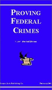 Cover of: Proving Federal Crimes
