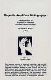 Cover of: Magnetic Amplifiers Bibliography by United States. Navy Dept., United States. Navy Dept.