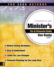 Cover of: Zondervan 2007 Minister's Tax and Financial Guide: For 2006 Returns (Zondervan Minister's Tax & Financial Guide)