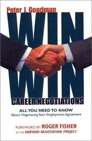 Cover of: Win-win career negotiations by Peter J. Goodman, Peter J. Goodman