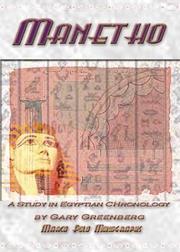 Cover of: Manetho: A Study in Egyptian Chronology  by Gary Greenberg, Sheldon Lee Gosline